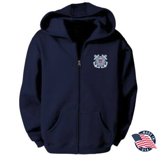 U.S. Coast Guard Insignia Men's Full Zip Sweatshirt