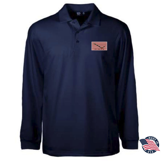 First Jack Flag Long Sleeve Subdued Performance Polo