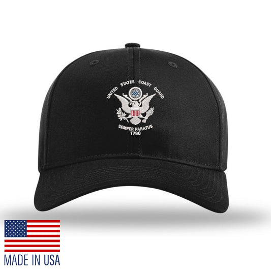 U.S. Coast Guard Flag Structured Cap - Black