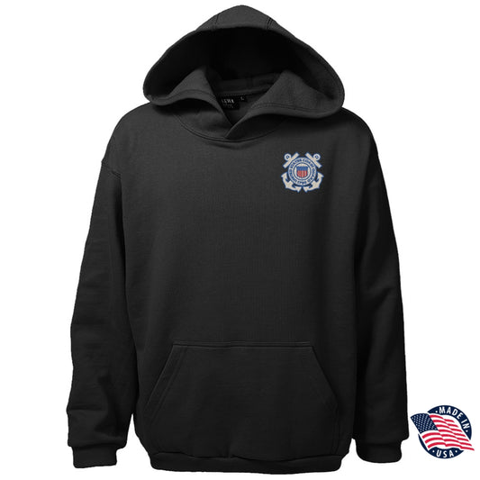 U.S. Coast Guard Insignia Men's Cotton Polyester Pullover Fleece Hoodie
