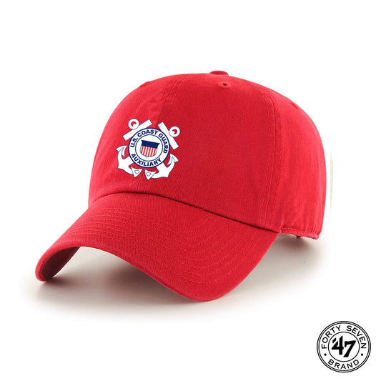 U.S. Coast Guard Auxiliary '47 Brand Clean Up Unstructured Cap in Red