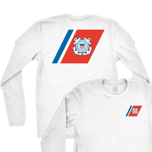 Sun Protection Racing Stripe Coast Guard Longsleeve T-shirt