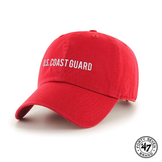 U.S. Coast Guard '47 Brand Clean Up Unstructured Cap in Red