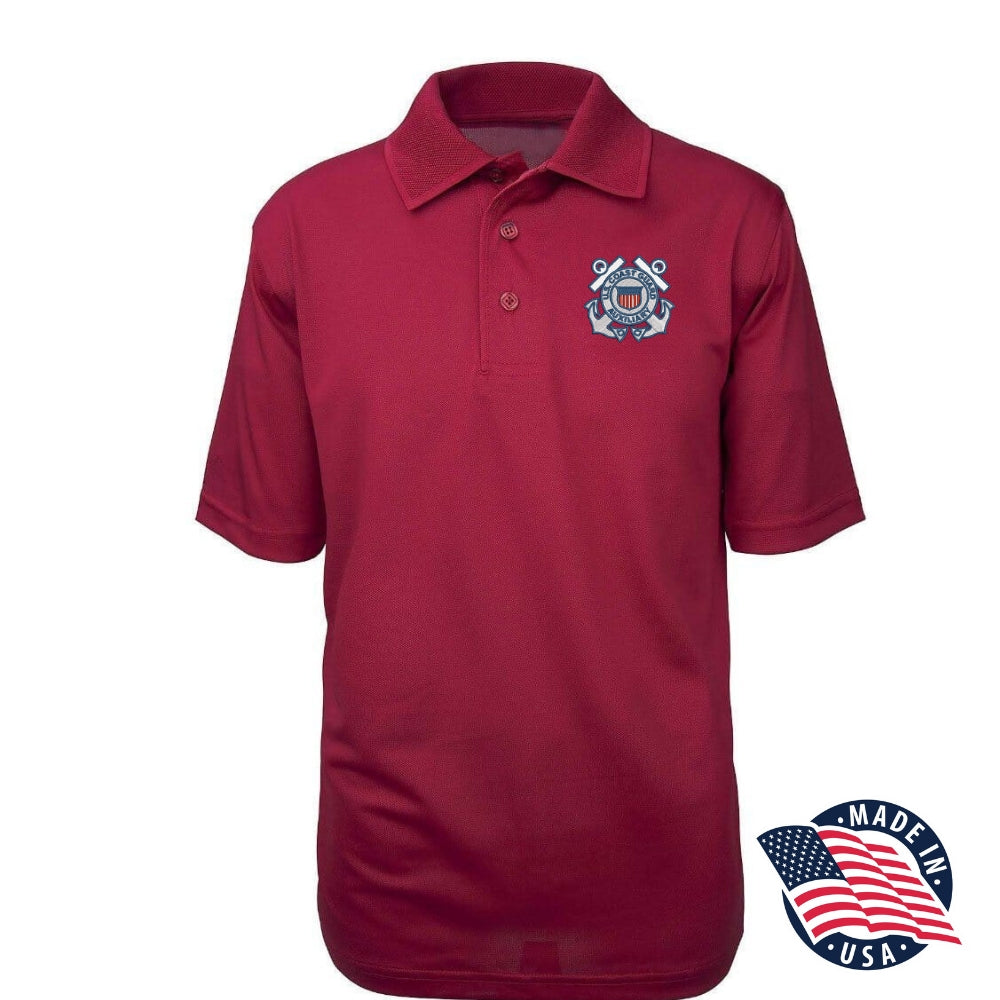 U.S. Coast Guard Auxiliary Emblem Performance Polo Shirt