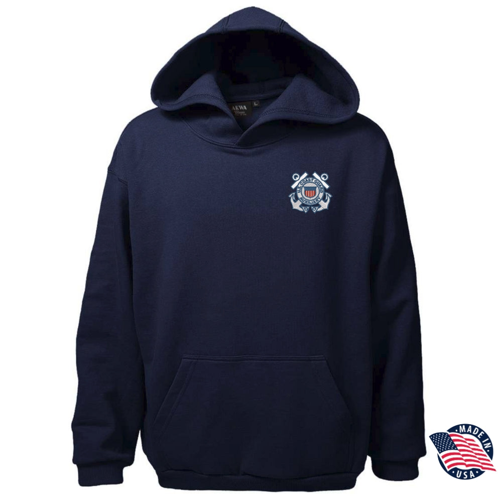 U.S. Coast Guard Auxiliary Emblem Men's Cotton Polyester Pullover Fleece Hoodie