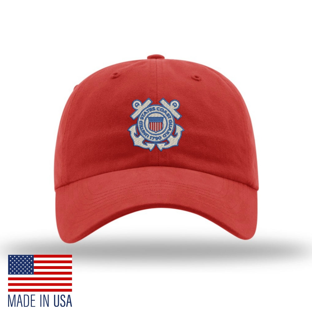 U.S. Coast Guard Insignia Unstructured Cap - Red