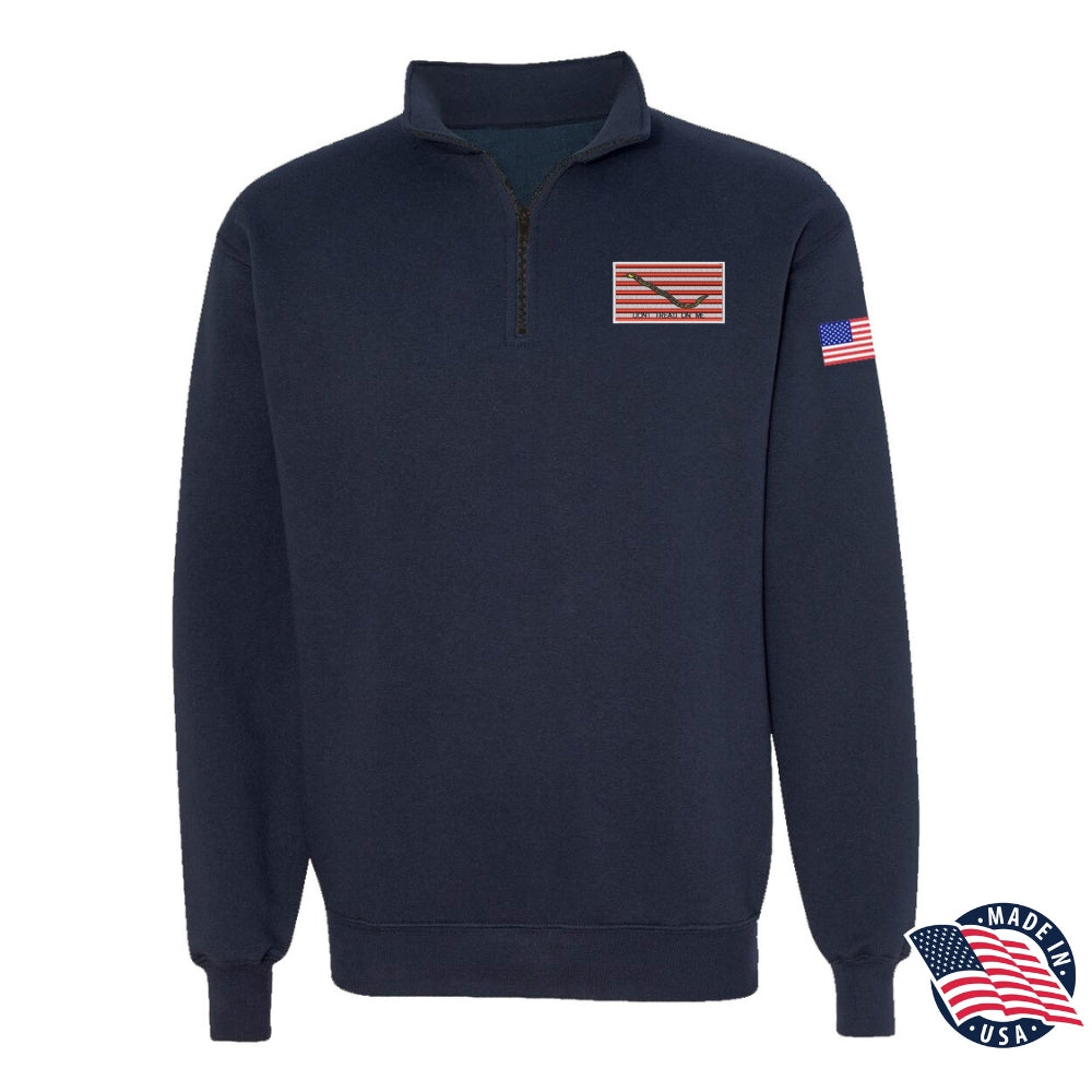 U.S. Coast Guard First Jack Flag Men's Quarter Zip Sweatshirt