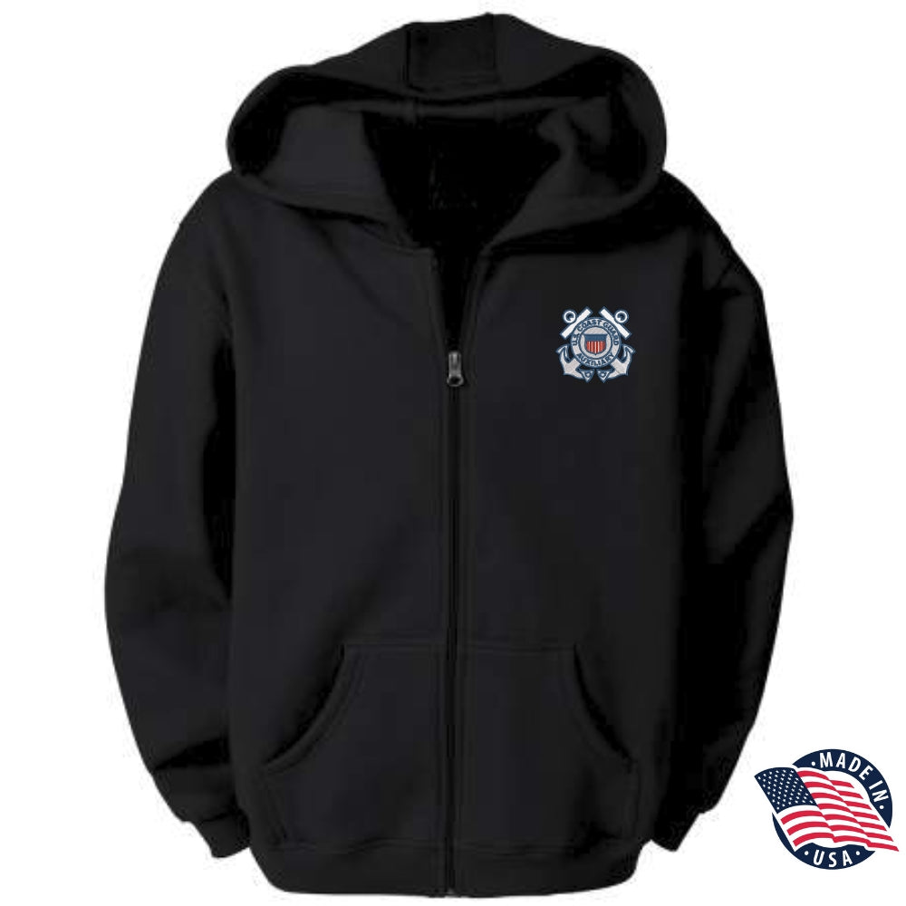 U.S. Coast Guard Auxiliary Emblem Men's Full Zip Sweatshirt