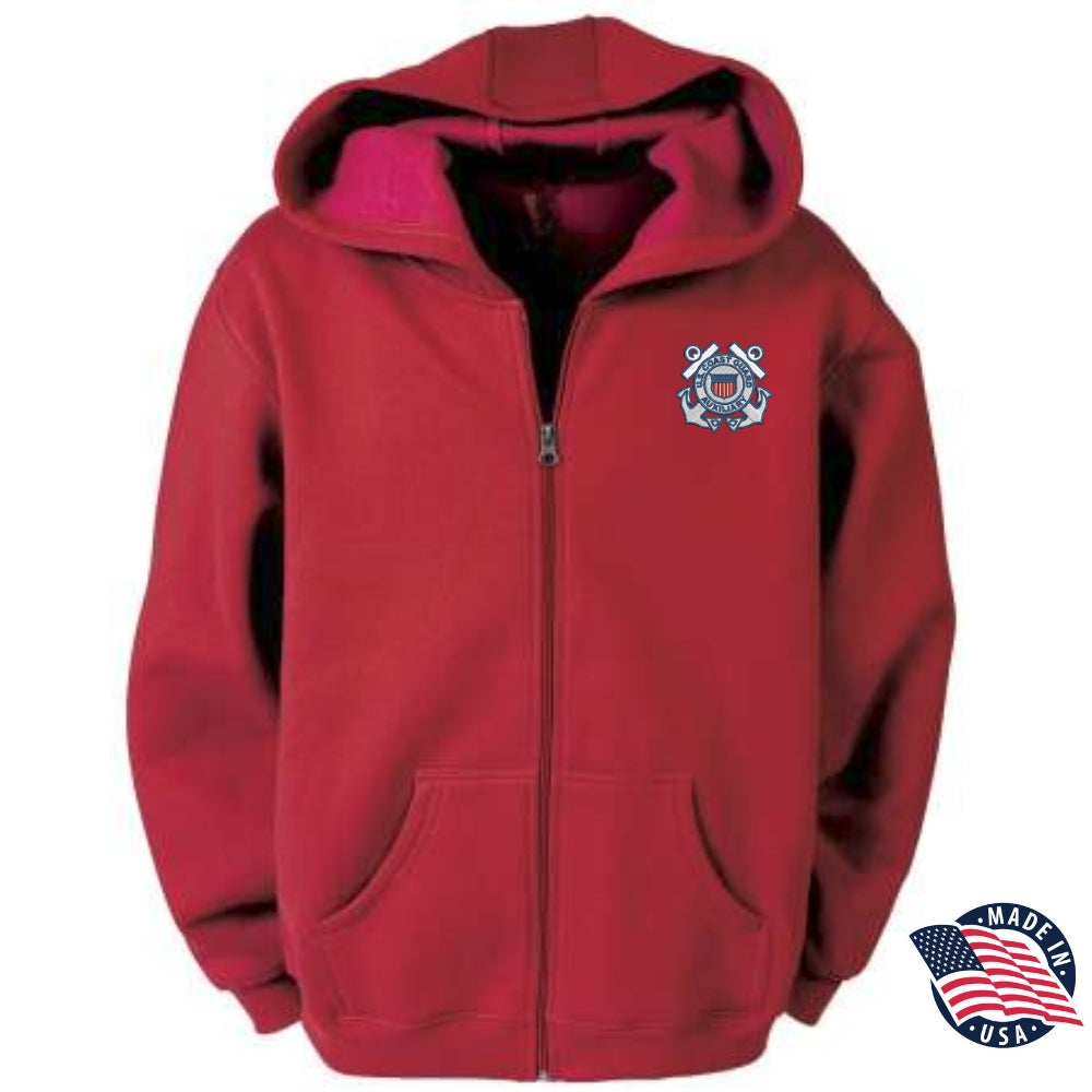 U.S. Coast Guard Auxiliary Emblem Men's Full Zip Sweatshirt