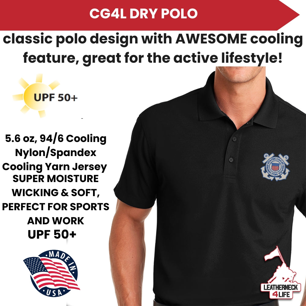 U.S. Coast Guard Racing Stripe Performance Polo Shirt